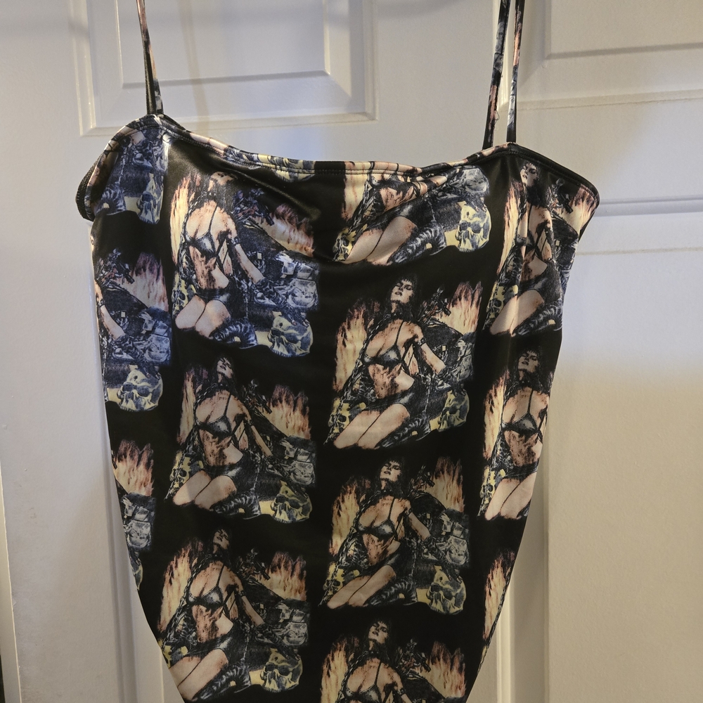Sexy Black Graphic Women's Bodysuit Or swimsuit